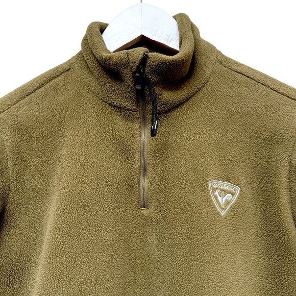 Rossignol Fleece Ski Top Size 14 Boys Brown 1/4 Zip Mock Neck Pullover - Picture 8 of 12